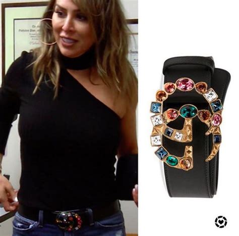 kelly dodds gucci white blouse|Kelly Dodd's Jeweled Gucci Belt .